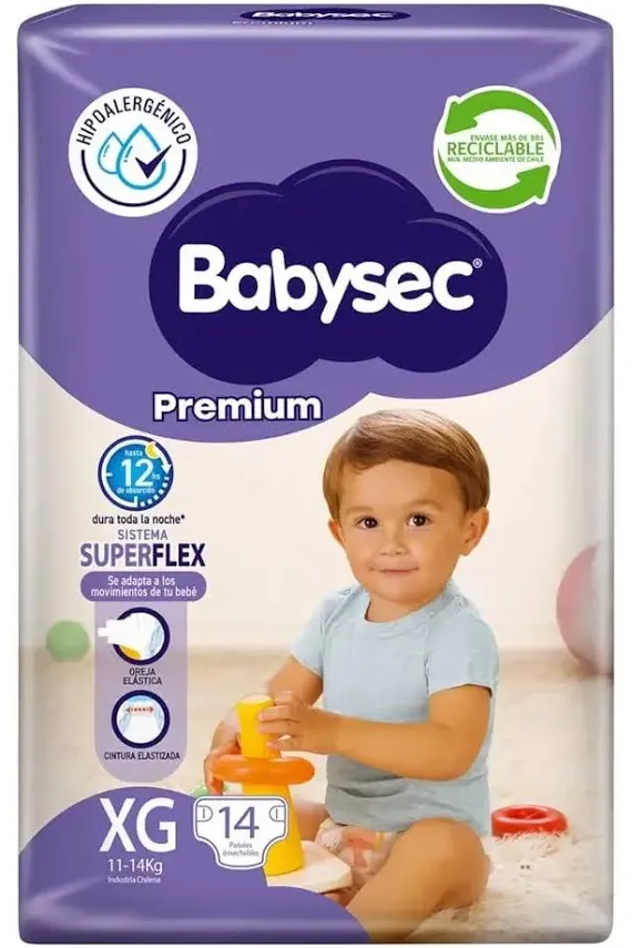 Pañales babysec xg 14u - Aseo